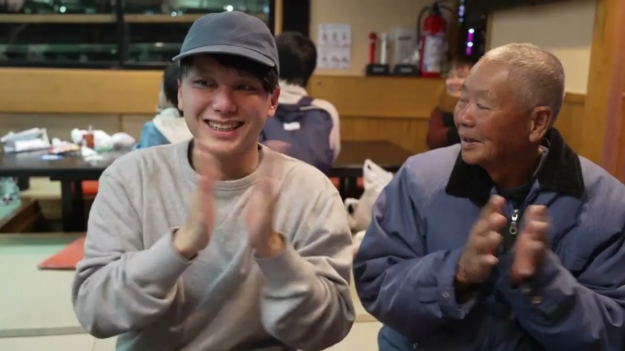 85歲的爺爺，第一次來到日本。屋形船上的那一天